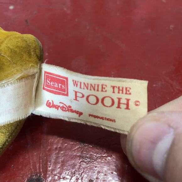 VTG 1966 Winnie The Pooh Sears Disney Wood Chip Sawdust Plush (No Shirt) AS IS - Picture 7 of 9